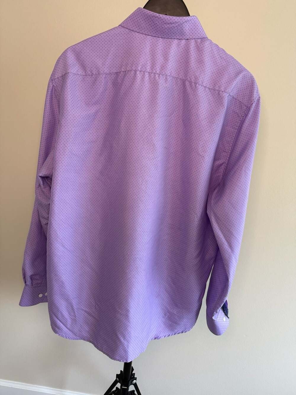 Calabrum London Modern Fit Lilac Dot Long Sleeve Dress Shirt- XL (17-17.5) - Picture 3 of 6